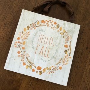 Hello Fall Distressed Wood Sign